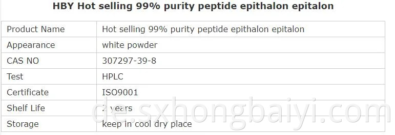 Anti-Aging-Peptid 10mg Epithalon-Peptide Pulver Epitalon mit sicherer und schneller Lieferung